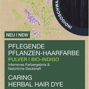 Vopsea de par pulbere, pe baza de plante, negru indigo, 100g Logona