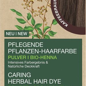 Vopsea de par pulbere, pe baza de plante, castaniu cafea, 100g Logona