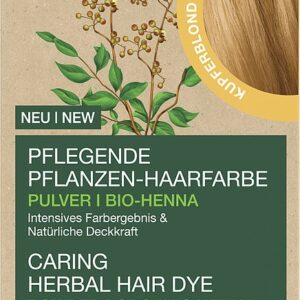 Vopsea de par pulbere, pe baza de plante, blond cupru, 100g Logona