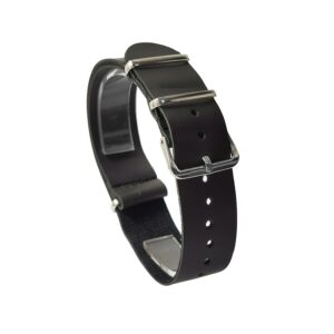 Curea de ceas Neagra tip NATO din Piele 20mm PD006