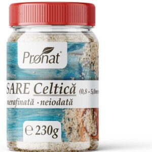 Sare celtica grunjoasa, nerafinată, neiodata, 230g Pronat