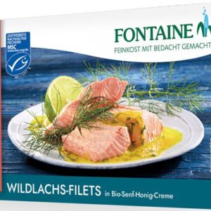 File de somon salbatic in sos bio cu miere si mustar, 200g Fontaine