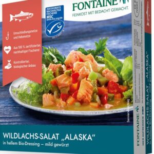 Salata de somon salbatic Alaska in sos alb bio, 200g Fontaine