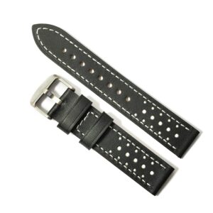 Curea de ceas cu Neagra cu gaurele din Piele Naturala 20mm GR1596