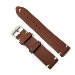 Curea de ceas Maro din piele naturala cu cusatura alba 20mm, 22mm GR1638