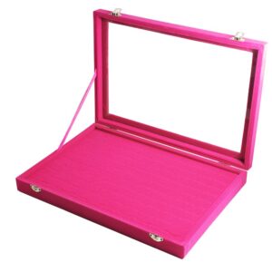 Casetă de prezentare pentru inele - 100 spații - Culoare Fuchsia