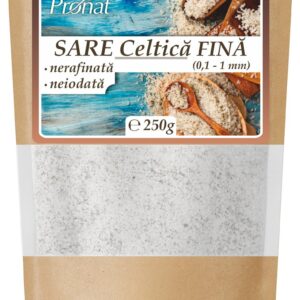 Sare celtica fina, nerafinată, neiodata, 250g Pronat