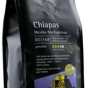 Cafea bio si fairtrade macinata Chiapas Mexico Espresso, 250g Gepa
