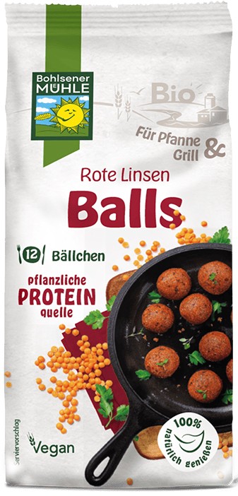 Premix bio pentru chifteluțe din linte rosie, 165g Bohlsener Muhle