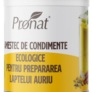 Amestec de condimente bio pentru prepararea Laptelui Auriu, 100g Pronat