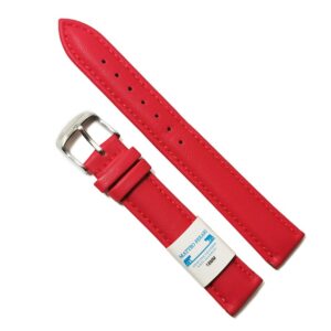 Curea Ceas Matteo Ferari din Piele Naturală Roșie, Dublu Strat cu Interior Crem și Cataramă Inox, Model WZ5166 (12mm - 18mm)