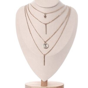 Bust prezentare lanturi si pandantive din lemn si catifea fină WZ1663M