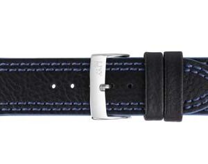 Curea de ceas Neagra cu cusatura albastra Morellato Futnet Genuine Leather - 22mm, 24mm