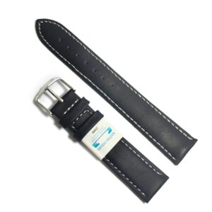 Curea de ceas din piele naturala Matteo Ferari culoare Neagra - 20mm 22mm 24mm