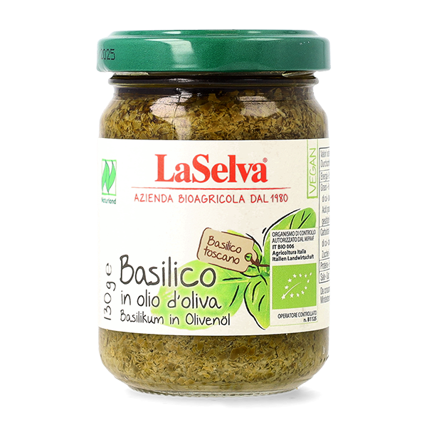 Busuioc bio in ulei de masline, 130g LaSelva
