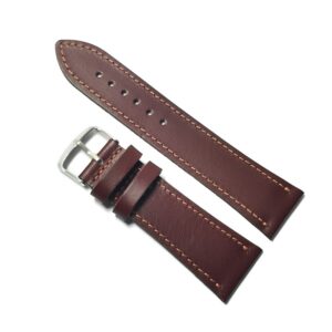 Curea de ceas Handmade din piele naturala, culoare Castanie - 28mm