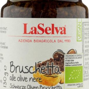 Bruschetta cu masline negre bio, 130g LaSelva