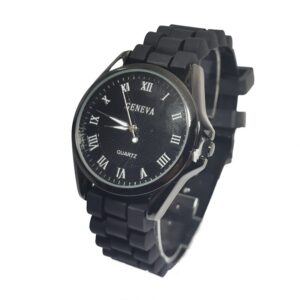 Ceas de mana Geneva negru cu cifre romane - WZ5338