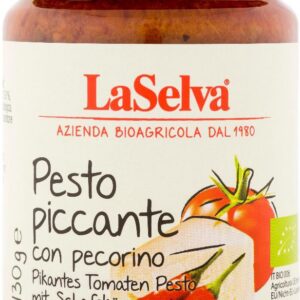 Pesto picant bio cu ardei iute si branza de oaie, 130g LaSelva