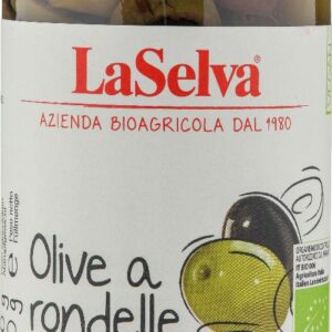 Masline verzi si kalamata bio taiate bucati, 210g LaSelva