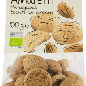 Amaretti bio crocant cu migdale, 100g LaSelva