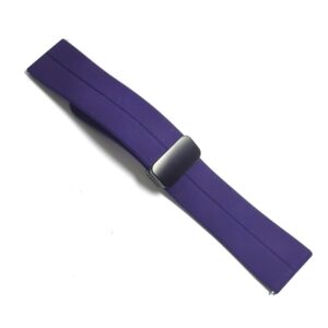 Curea de ceas Bleumarin din silicon cu inchidere deployant magnetic 20mm, 22mm WZ5366