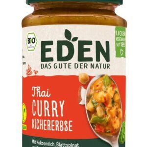 Mancare de naut bio cu curry in stil thailandez, 400g eden