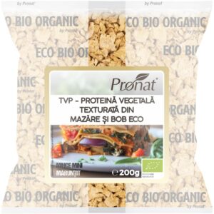 TVP - Proteina vegetala texturata din mazare si bob bio 200g, mince mini (maruntit), Pronat
