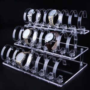 Suport expunere ceasuri 24 spatii acril transparent / negru WZ1666