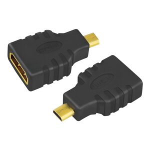 ADAPTOR video LOGILINK, Micro-HDMI (Type D)(T) la HDMI (M), conectori auriti, rezolutie maxima 4K UHD (3840 x 2160) la 30 Hz, negru, "AH0010" (timbru verde 0.08 lei)