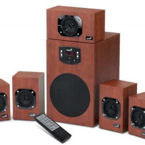 BOXE 5.1 GENIUS 'SW-HF5.1 4600', RMS: 16Wx5 + 45Wx1, wood, telecomanda '31731028100' (include timbru verde 1 leu)