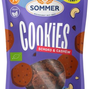 Biscuiti bio fara gluten cu ciocolata si caju, 125g Sommer