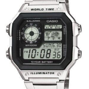 Casio Ceas bărbătesc Digital World Time WR100M AE-1200WHD-1AVDF