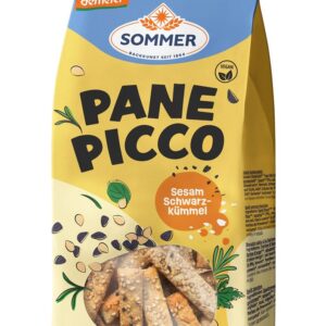 Panne Picco Mini grisine bio cu susan si chimen negru, demeter 150g Sommer