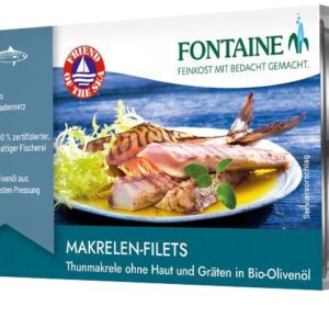 File de macrou migrator fara piele si fara oase in ulei de masline bio extravirgin, 125g Fontaine