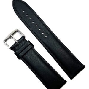 Curea unisex din piele naturală neagră, clasică, 18 / 20 / 22 / 24mm WZ966