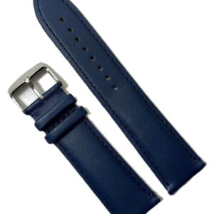 Curea unisex din piele naturală bleumarin, clasică, 18 / 20 / 22 / 24mm WZ1360