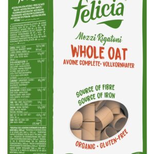 Mezzi Rigatoni bio din făină integrală de ovaz, 250g Felicia