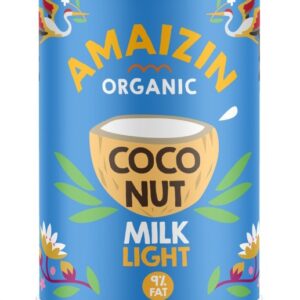 Lapte de cocos light bio 9% grasime, 400ml Amaizin