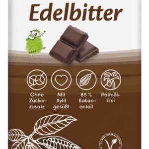 Ciocolata 85% cacao indulcita cu xylitol, 100g Birkengold