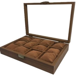 Cutie de Lemn Premium pentru Depozitarea Ceasurilor – 12 Compartimente (Model WZ735)