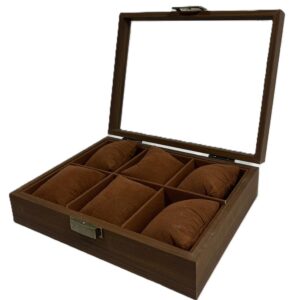 Cutie de Lemn Premium pentru Depozitarea Ceasurilor – 8 Compartimente (Model WZ728)