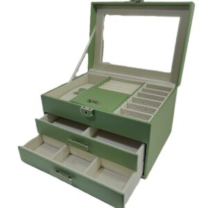 Caseta Bijuterii Lily Grey cu Oglindă | Depozitare & Organizare Elegantă | WZ1494