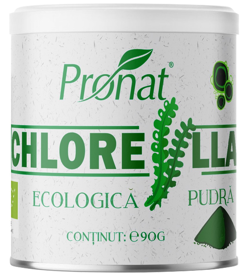 Chlorella bio pulbere, 90g Pronat