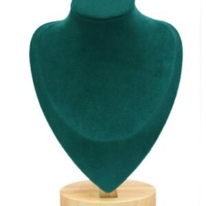 Bust prezentare lanturi si pandantive din lemn si catifea fină verde smarald WZ4722XL