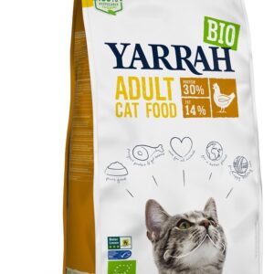 Hrana uscata bio pentru pisici adult, cu carne de pui, 30% proteina si 14% grasimi, 800g Yarrah