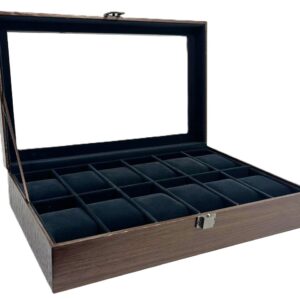 Cutie de Depozitare și Organizare Elegantă pentru 12 Ceasuri | WZ675 | Maro| Watchzone
