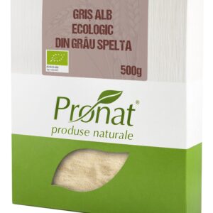 Gris alb bio din grau spelta, 500g Pronat