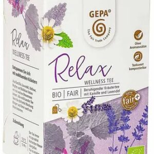 Ceai bio si fairtrade Relax Wellness, 30g 20 pliculete a 1,5g Gepa
