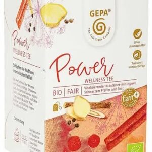 Ceai bio si fairtrade Power Wellness, 30g 20 pliculete a 1,5g Gepa